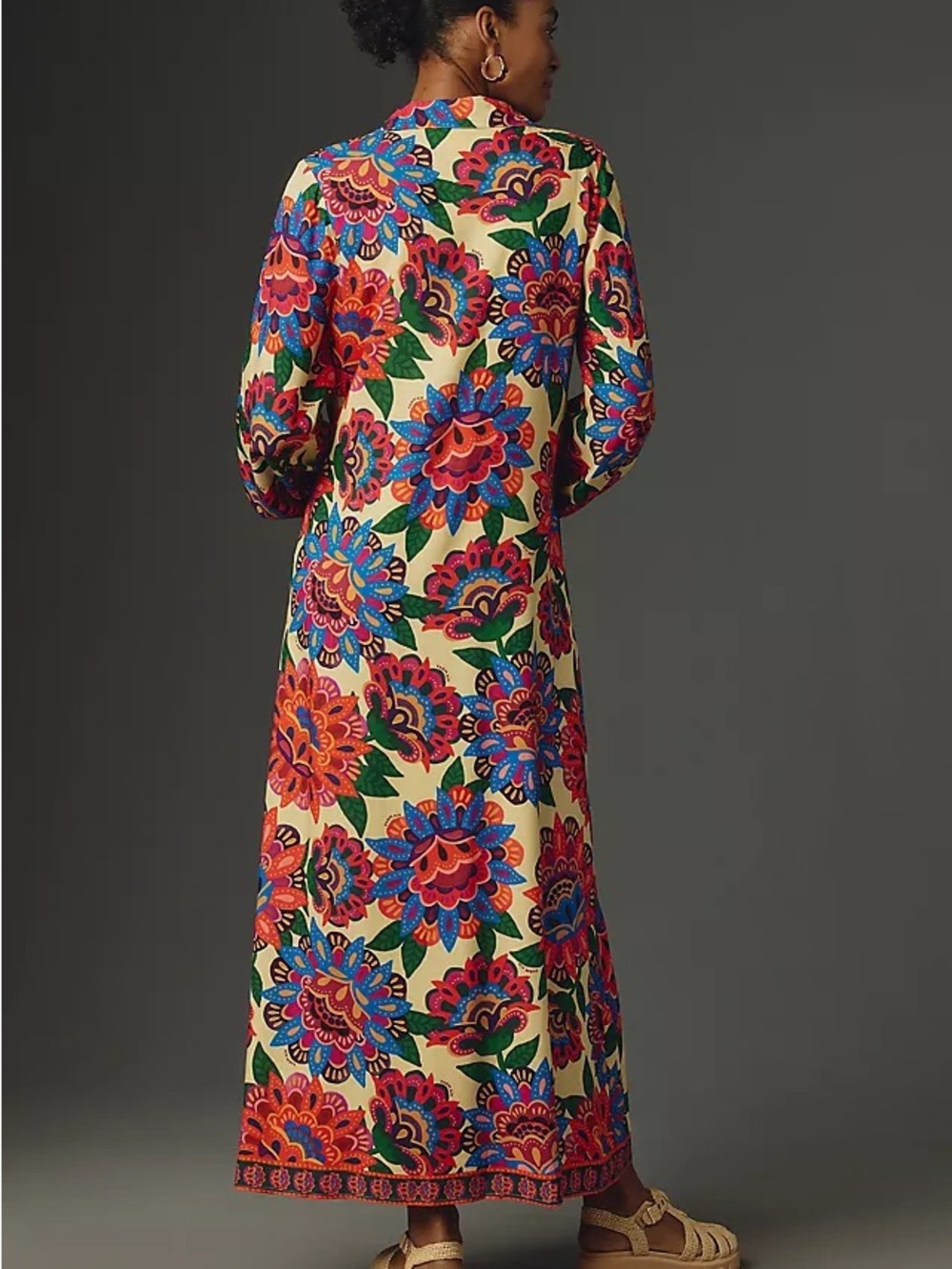 FARM Rio Floral Maxi Dress in Cream with Pink, Orange, Blue & Green - Picture 2 of 3
